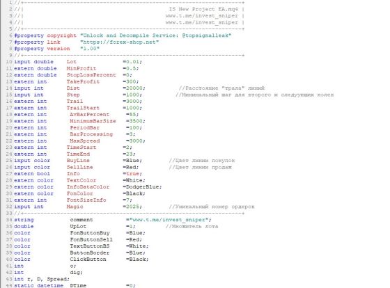 IS New Project MT4 Source Code (MQ4)